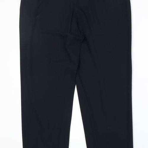 Marks and Spencer Womens Black Polyester Carrot Trousers Size 14 Regular Zip - Zipped Pockets