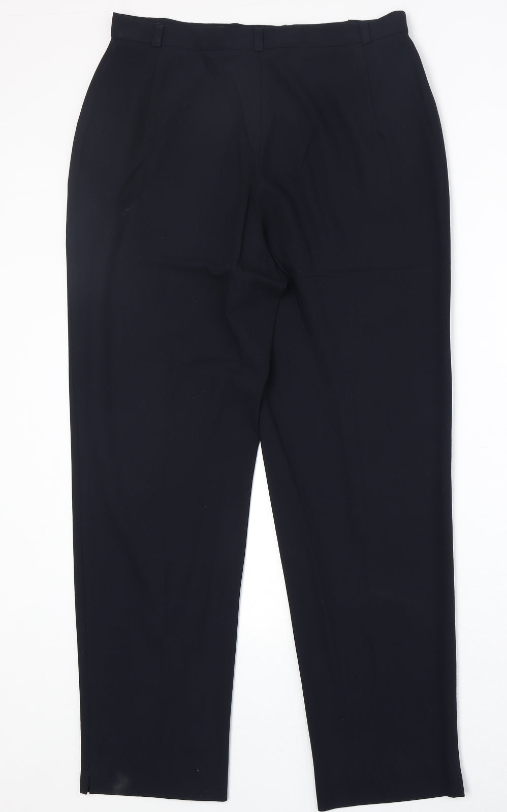 Marks and Spencer Womens Black Polyester Carrot Trousers Size 14 Regular Zip - Zipped Pockets