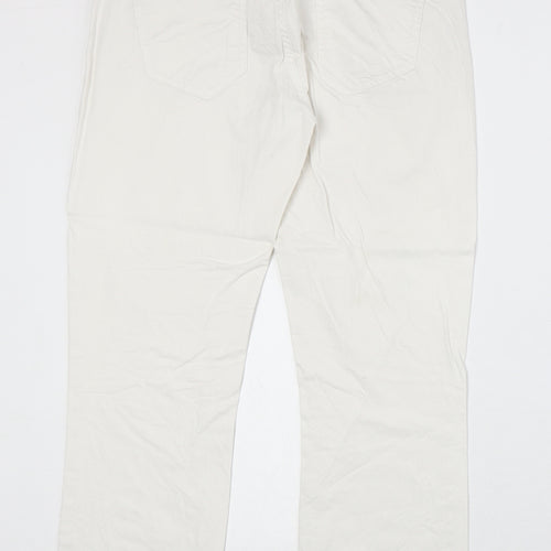 Lindex Womens White Cotton Straight Jeans Size 8 Regular Zip