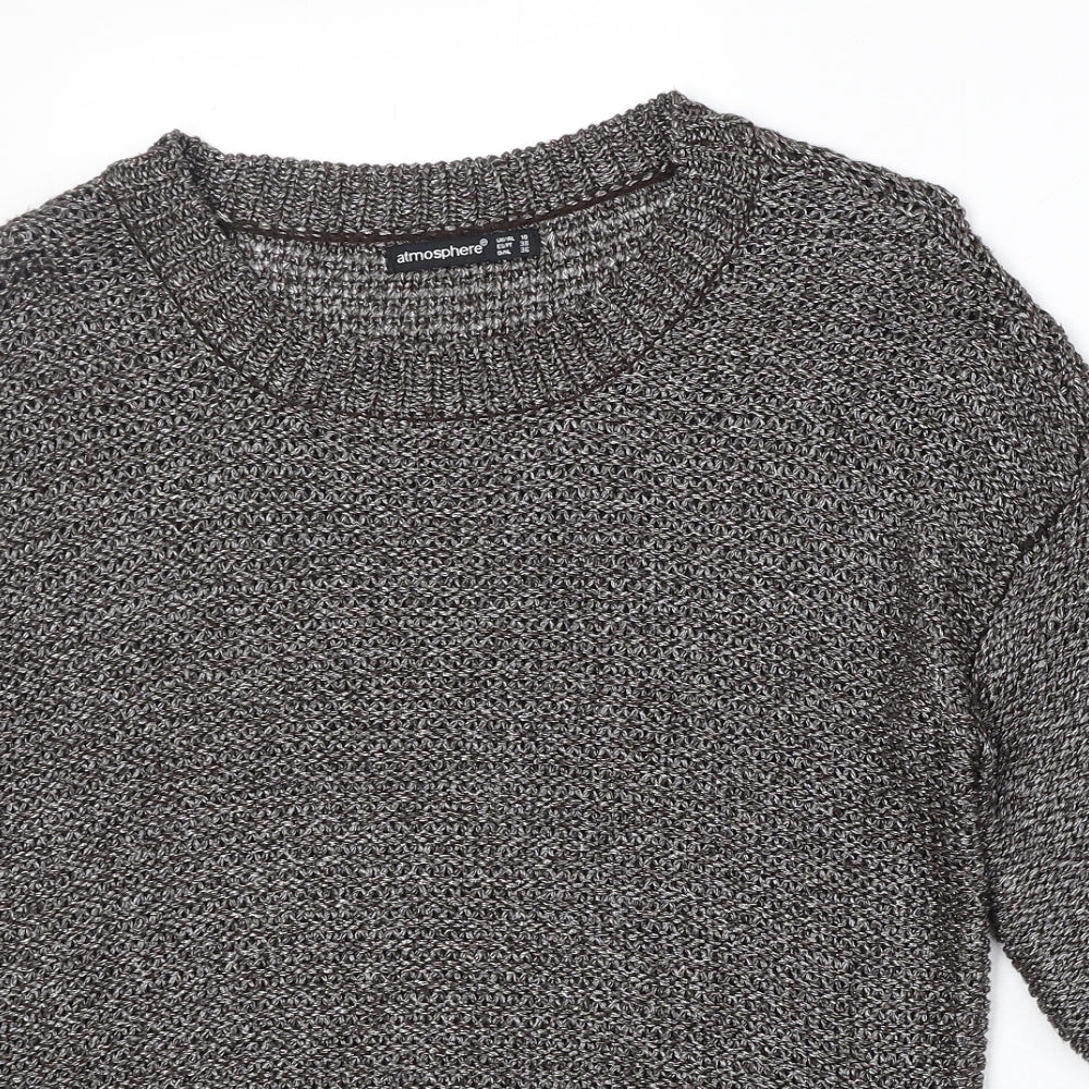 Atmosphere Womens Brown Round Neck Acrylic Pullover Jumper Size 10