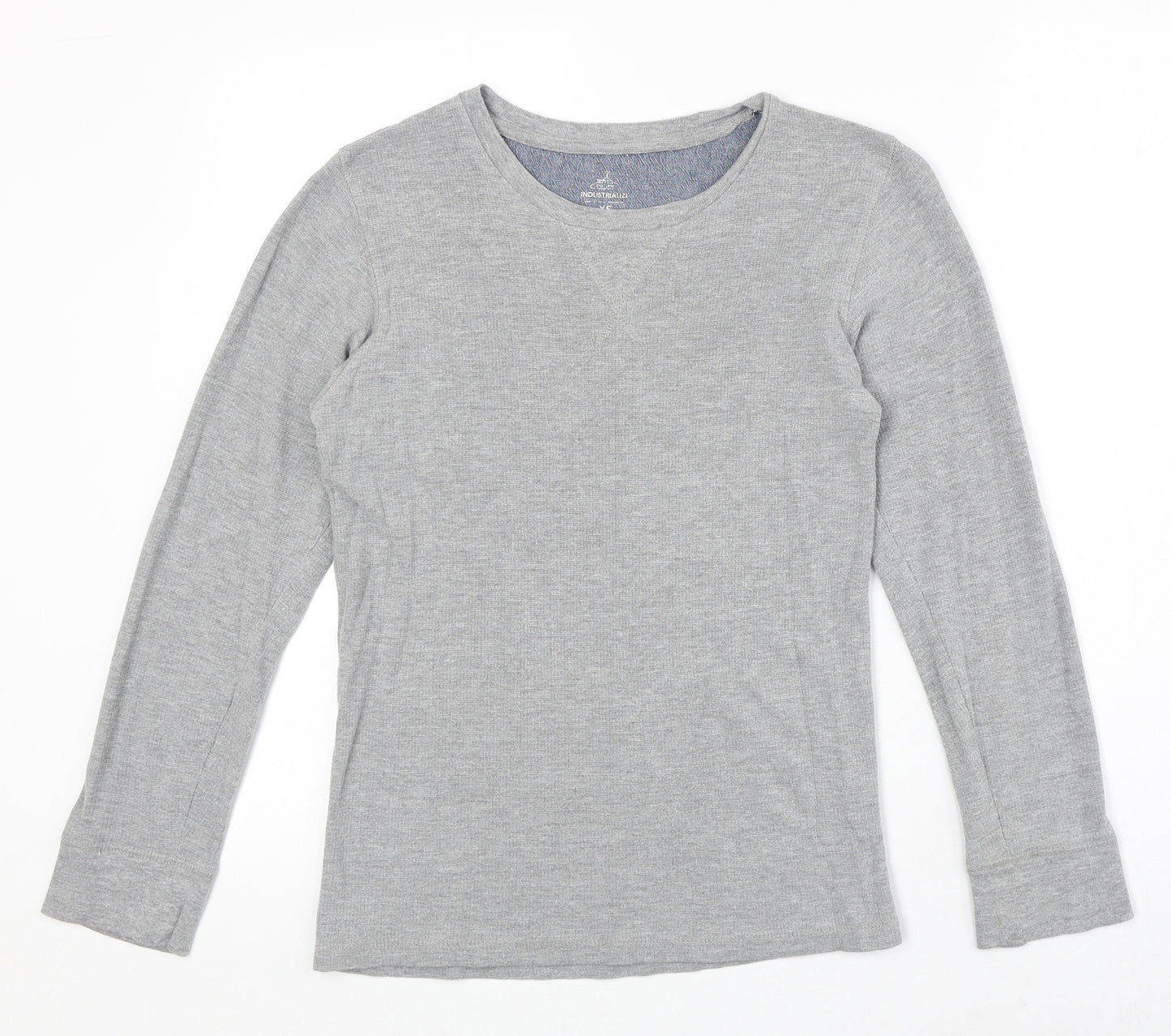 Industrialise Mens Grey Cotton T-Shirt Size XS Round Neck