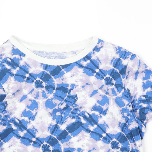 Primark Womens Multicoloured Geometric 100% Cotton Basic T-Shirt Size M Boat Neck