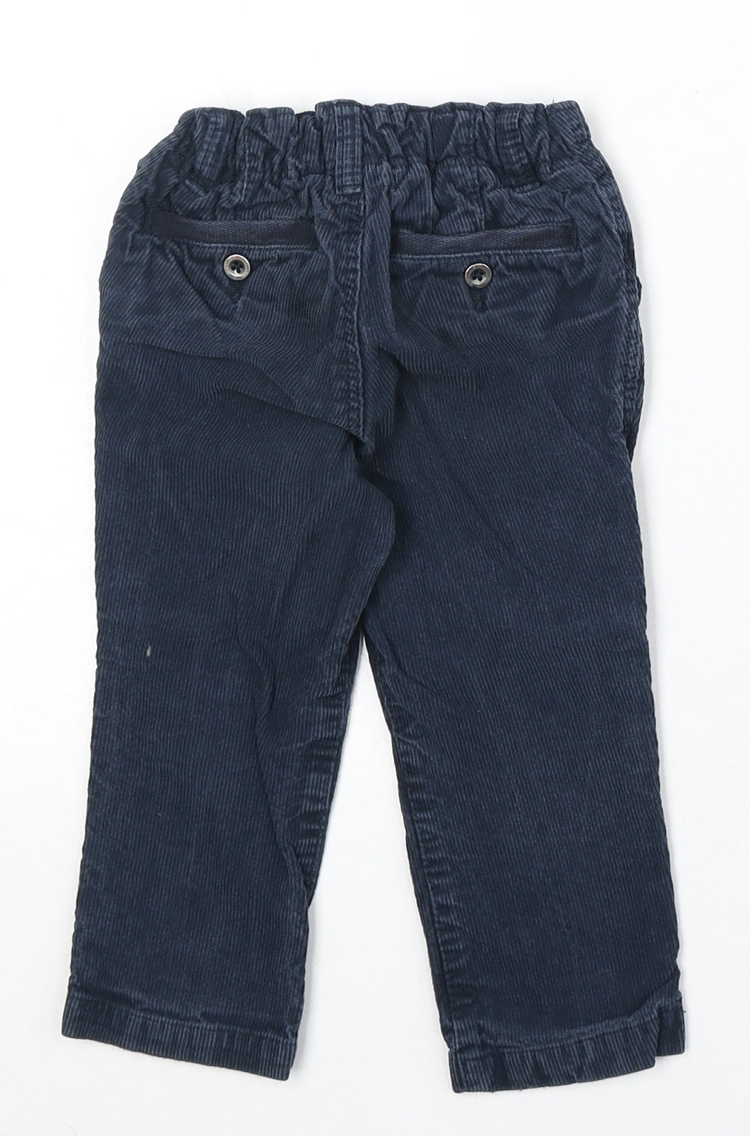H&M Boys Blue 100% Cotton Capri Trousers Size 12-18 Months Button