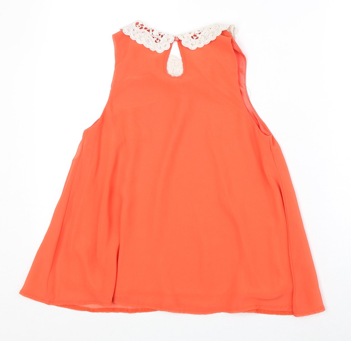 Select Womens Orange Polyester Basic Tank Size 6 Scoop Neck