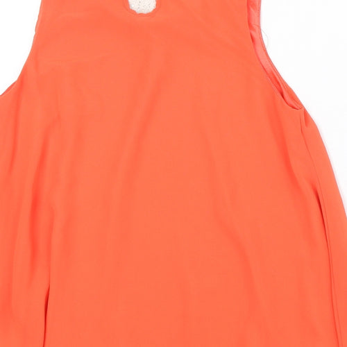 Select Womens Orange Polyester Basic Tank Size 6 Scoop Neck