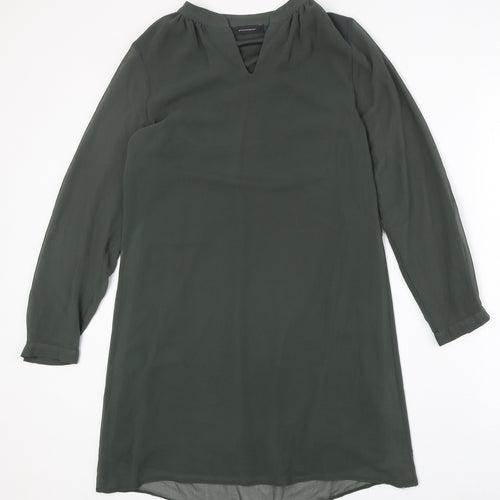 Atmosphere Womens Green Polyester A-Line Size 8 V-Neck Pullover
