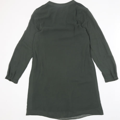 Atmosphere Womens Green Polyester A-Line Size 8 V-Neck Pullover