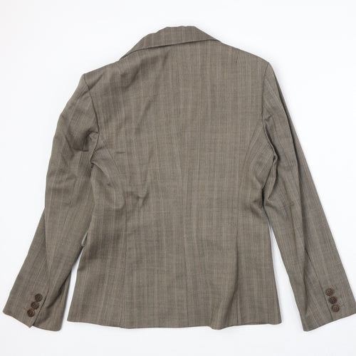 Warehouse Womens Beige Wool Jacket Blazer Size 12