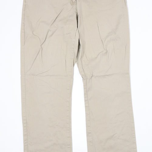 Up Fashion Womens Beige Cotton Straight Jeans Size 30 in Regular Zip
