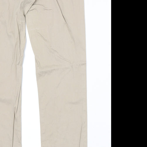 Up Fashion Womens Beige Cotton Straight Jeans Size 30 in Regular Zip