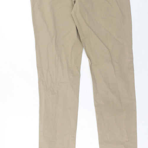Yessica Womens Beige Cotton Trousers Size 12 Regular Zip