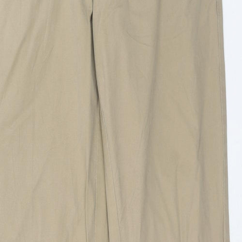 Yessica Womens Beige Cotton Trousers Size 12 Regular Zip