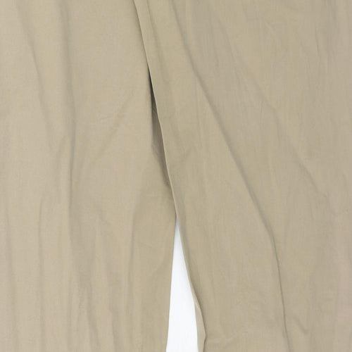 Yessica Womens Beige Cotton Trousers Size 12 Regular Zip