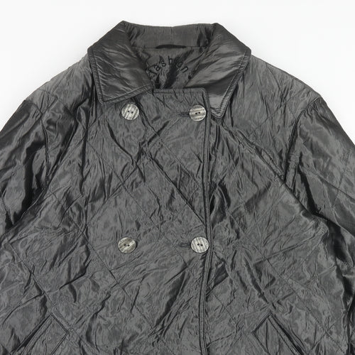 C&A Womens Silver Pea Coat Coat Size 10 Button