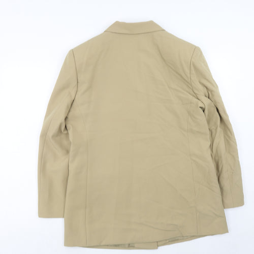 Preworn Womens Beige Polyester Jacket Suit Jacket Size 16