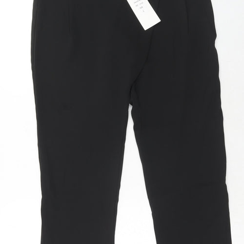 Sweewe Womens Black Polyester Trousers Size S Regular Zip - Eyelet Detail