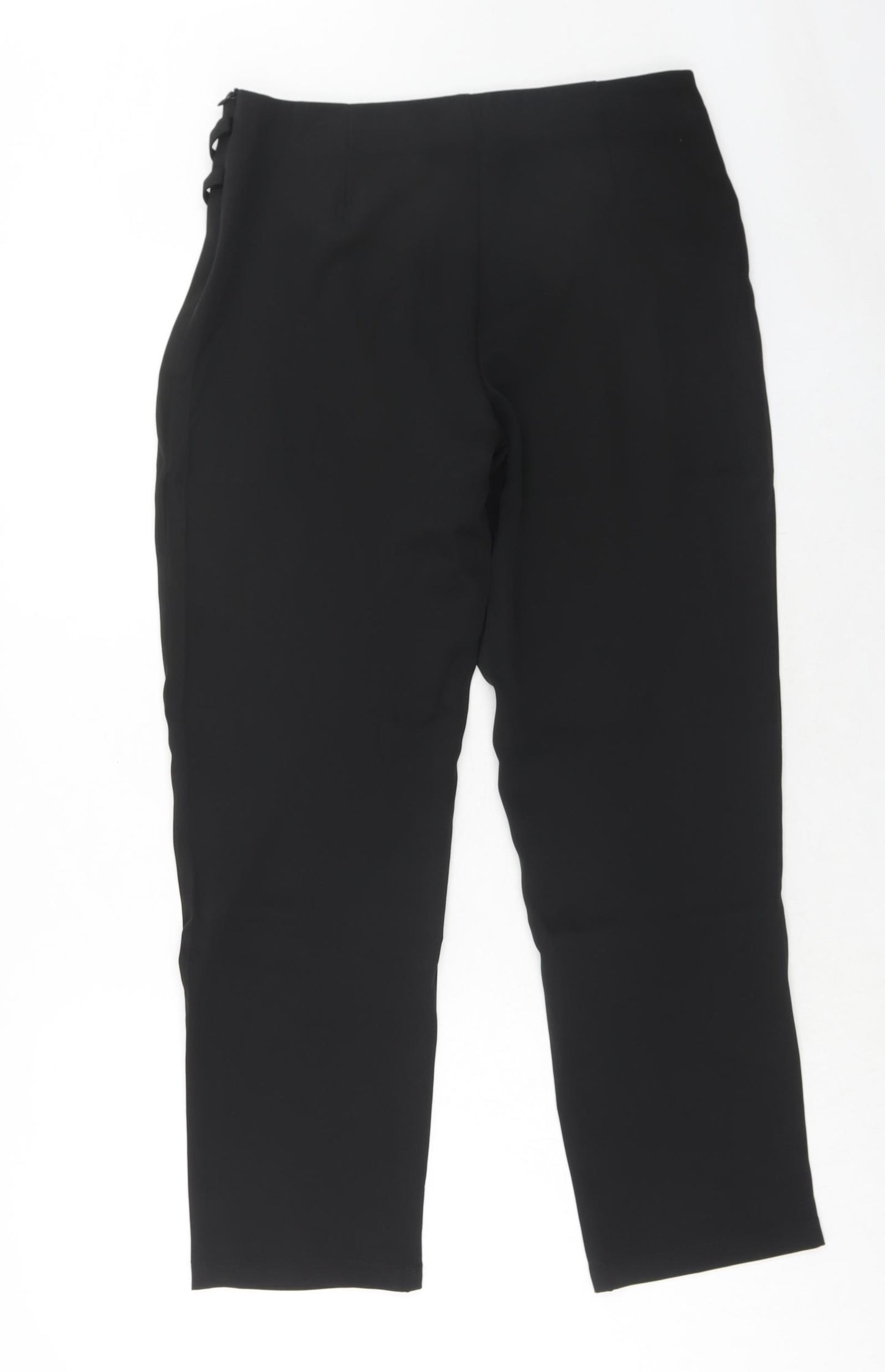 Sweewe Womens Black Polyester Trousers Size S Regular Zip - Eyelet Detail