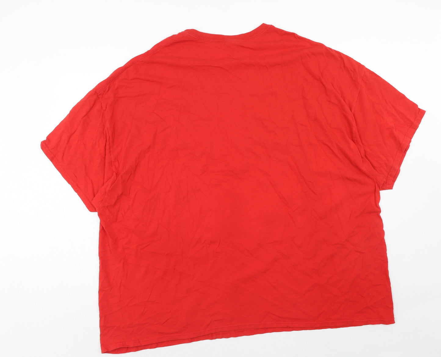 Gildan Mens Red Cotton T-Shirt Size 4XL Round Neck - Size 5XL Wales Rugby