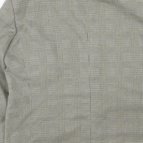 Enrico Mens Grey Plaid Polyester Jacket Blazer Size 44 Regular