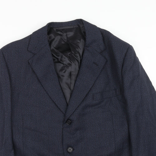 Preworn Mens Blue Polyester Jacket Suit Jacket Size 42 Regular