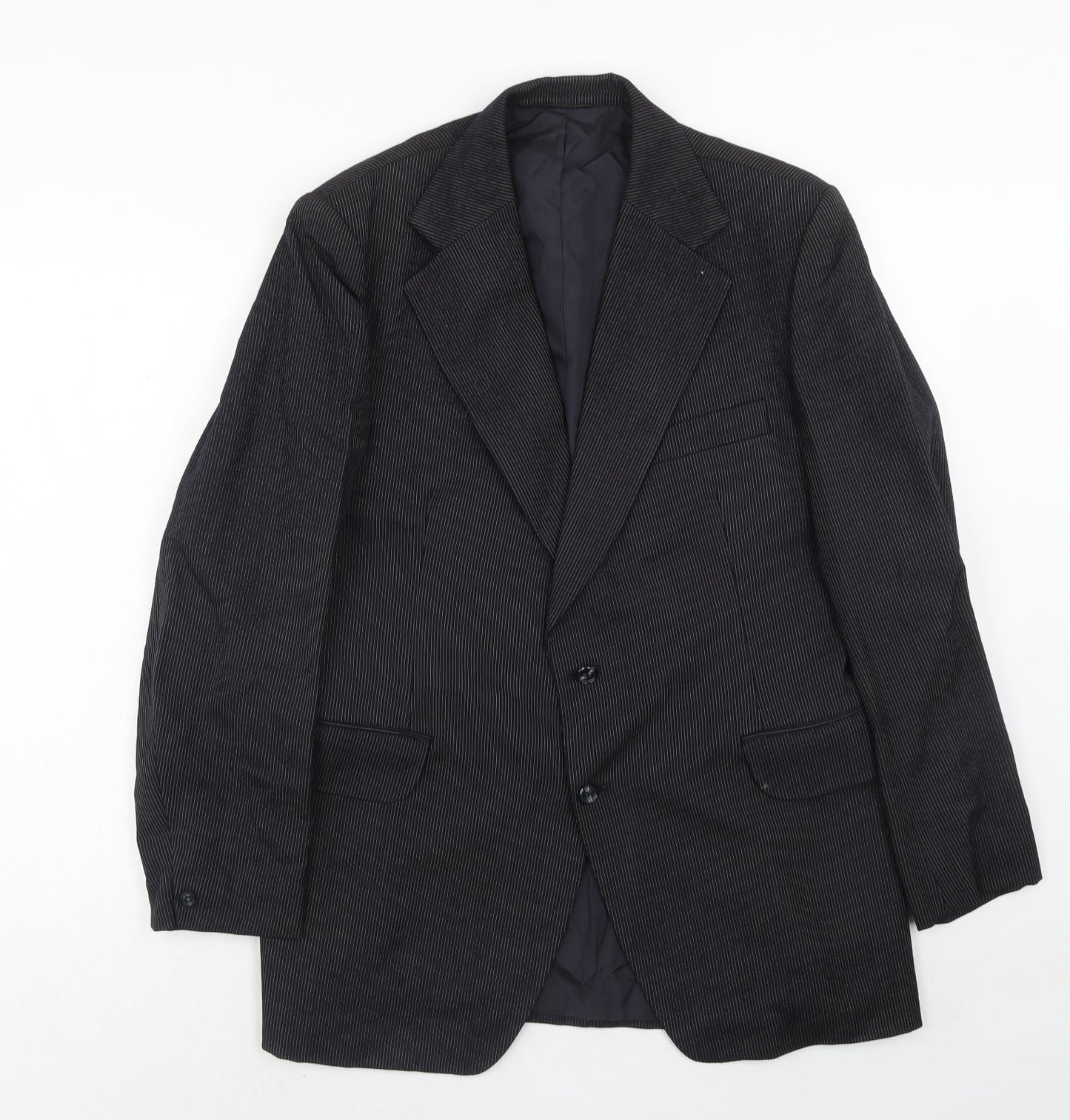 Hepton Mens Blue Striped Wool Jacket Suit Jacket Size 40 Regular