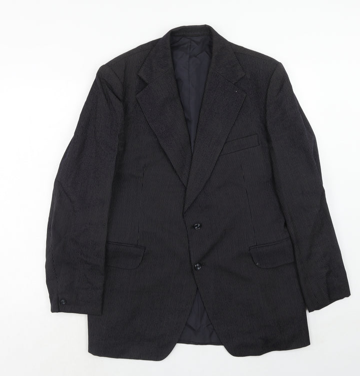 Hepton Mens Blue Striped Wool Jacket Suit Jacket Size 40 Regular