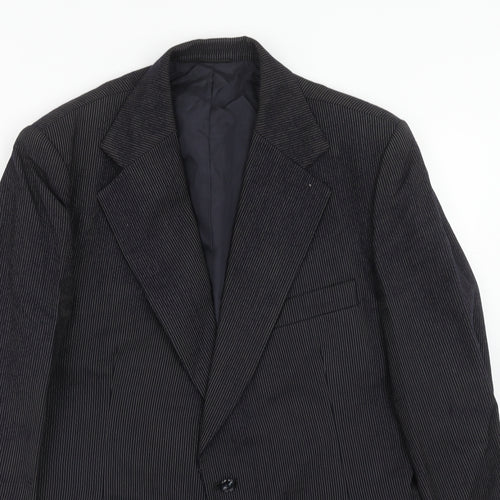 Hepton Mens Blue Striped Wool Jacket Suit Jacket Size 40 Regular
