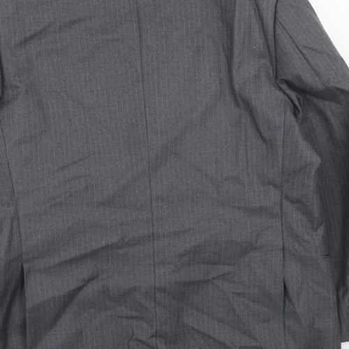 Barney Goodman Mens Grey Striped Polyester Jacket Suit Jacket Size 40 Regular