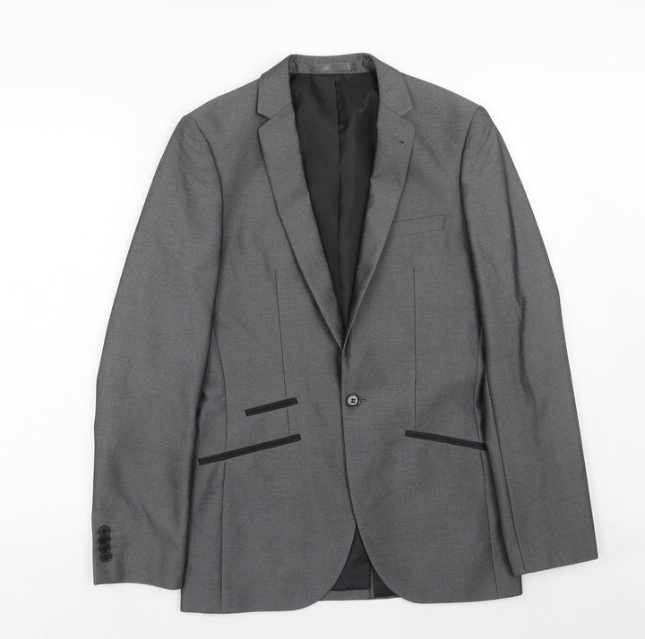 Matalan Mens Grey Polyacrylate Fibre Jacket Suit Jacket Size 36 Regular