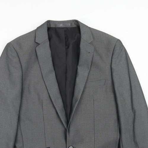 Matalan Mens Grey Polyacrylate Fibre Jacket Suit Jacket Size 36 Regular