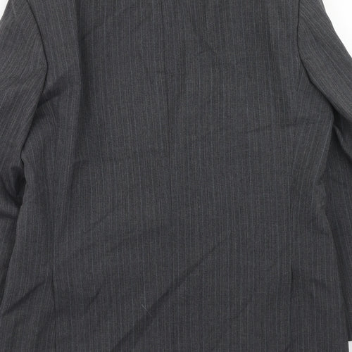 Marks and Spencer Mens Grey Striped Polyester Jacket Suit Jacket Size 40 Regular