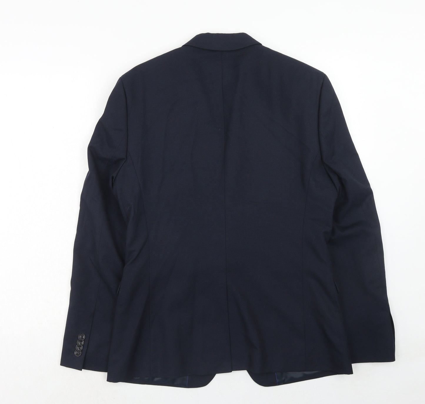 Topman Mens Blue Polyester Jacket Suit Jacket Size 40 Regular