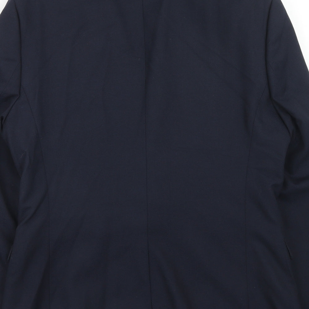 Topman Mens Blue Polyester Jacket Suit Jacket Size 40 Regular