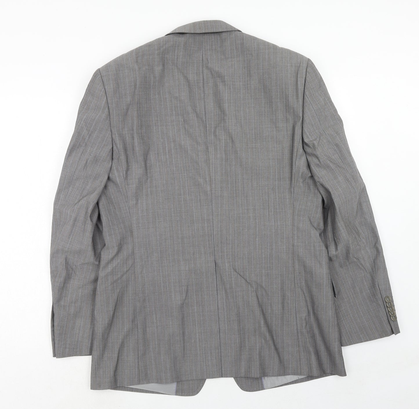 Linea Mens Grey Striped Wool Jacket Suit Jacket Size 42 Regular
