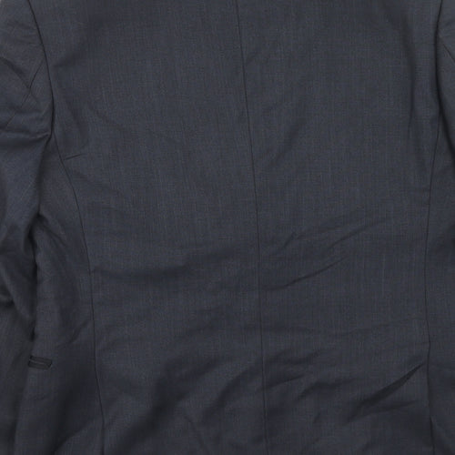 Topman Mens Blue Polyester Jacket Suit Jacket Size 38 Regular