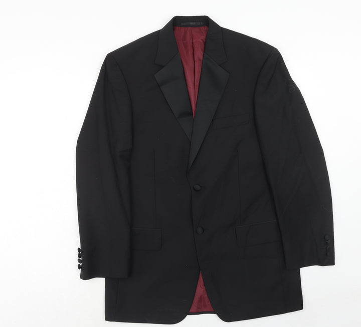 Scott & Taylor Mens Black Polyester Jacket Suit Jacket Size 38 Regular