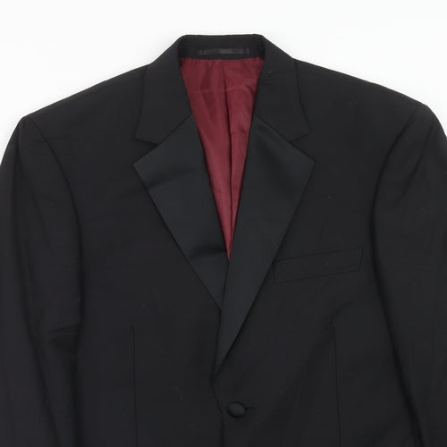 Scott & Taylor Mens Black Polyester Jacket Suit Jacket Size 38 Regular