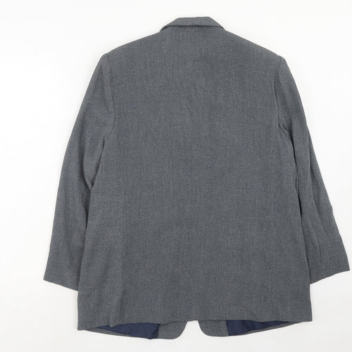 Essentials Womens Blue Polyester Jacket Blazer Size 18