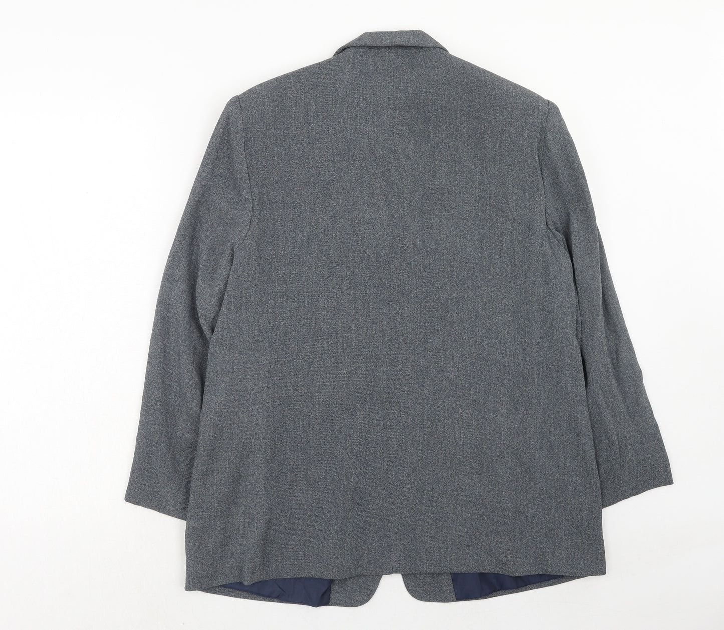 Essentials Womens Blue Polyester Jacket Blazer Size 18