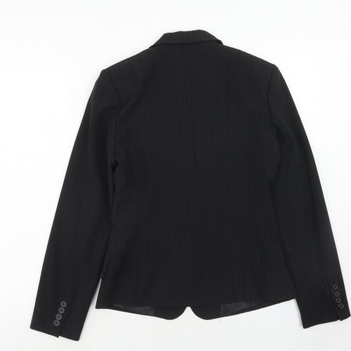 Zero Womens Black Polyester Jacket Blazer Size 8