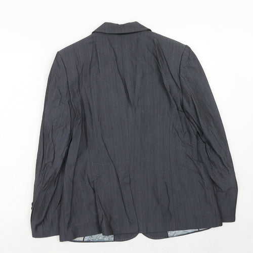 NEXT Womens Blue Viscose Jacket Suit Jacket Size 14 - Five-Button Jacket Sleeve