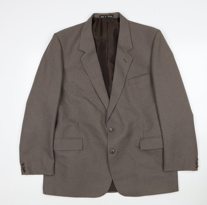 GreenWoods Mens Grey Polyester Jacket Suit Jacket Size 44 Regular