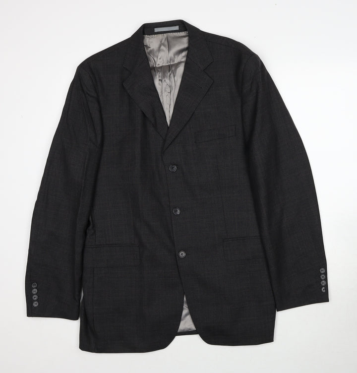 British Tailor Mens Grey Wool Jacket Suit Jacket Size 42 Regular