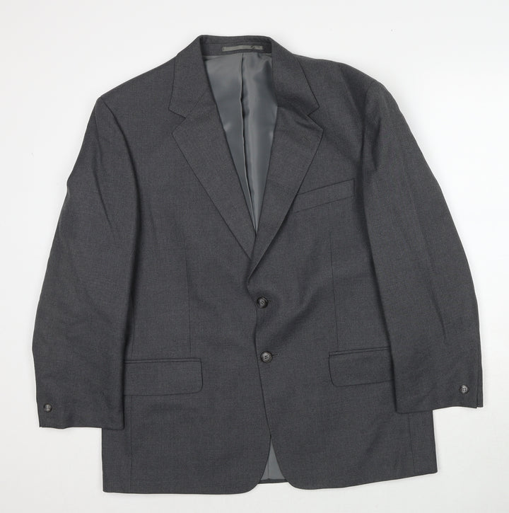Brook Taverner Mens Grey Polyester Jacket Suit Jacket Size 40 Regular