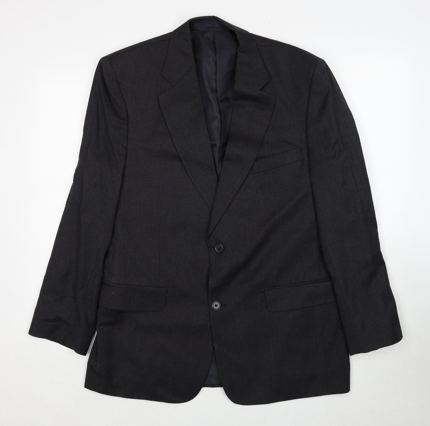 GreenWoods Mens Grey Wool Jacket Suit Jacket Size 40 Regular