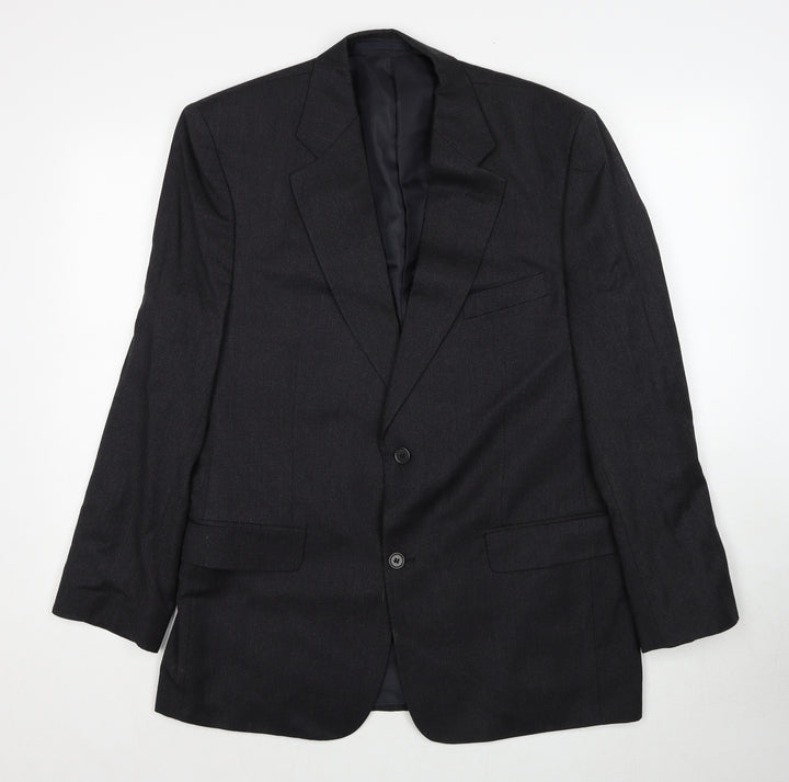 GreenWoods Mens Grey Wool Jacket Suit Jacket Size 40 Regular