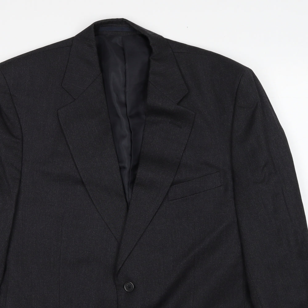 GreenWoods Mens Grey Wool Jacket Suit Jacket Size 40 Regular