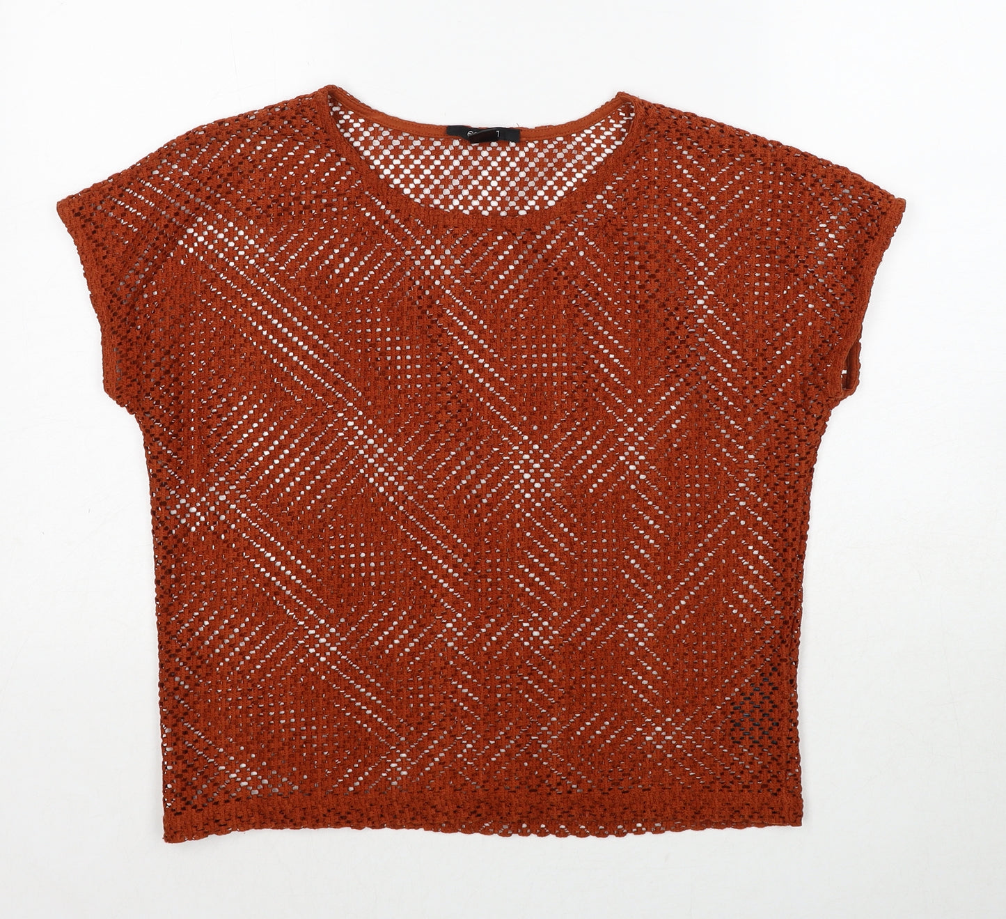 ESMARA Womens Orange Round Neck Polyester Pullover Jumper Size 10 - Size 10-12