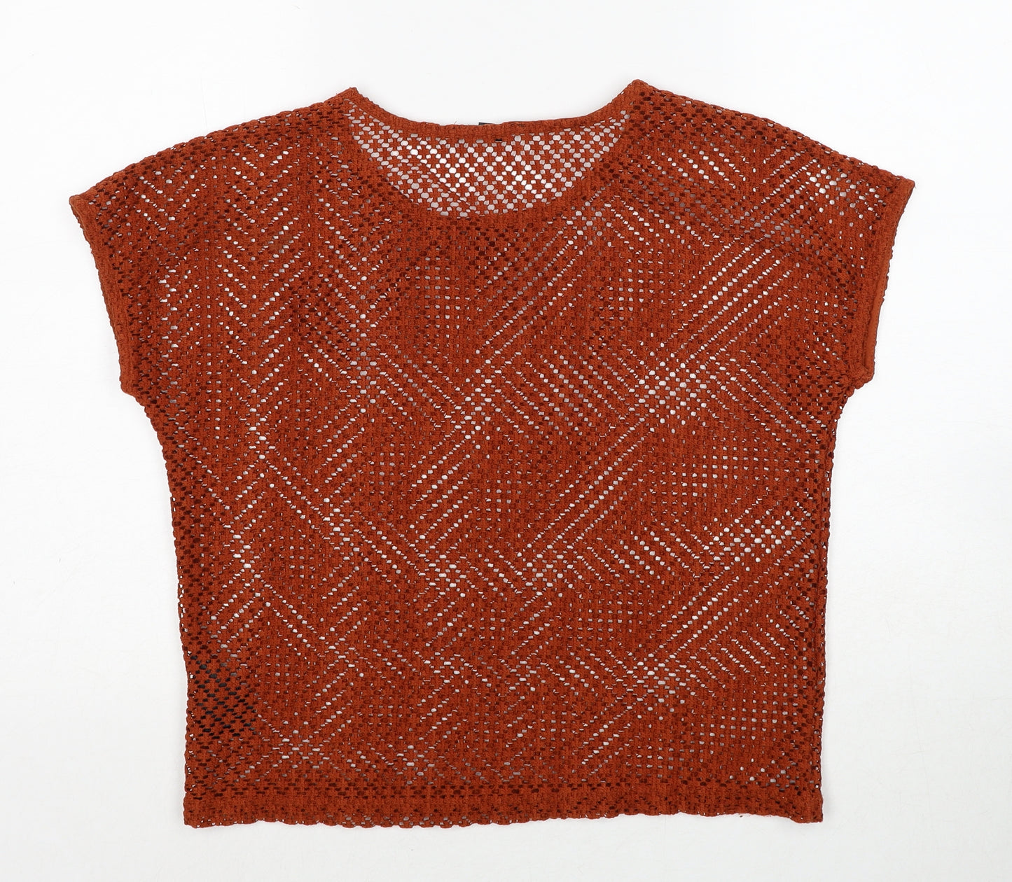 ESMARA Womens Orange Round Neck Polyester Pullover Jumper Size 10 - Size 10-12