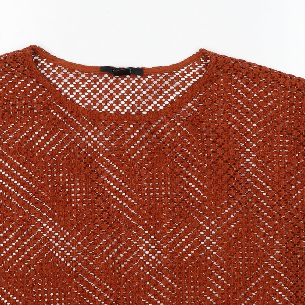 ESMARA Womens Orange Round Neck Polyester Pullover Jumper Size 10 - Size 10-12